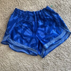 Athleta Royal Blue Patterned Women's Athletic Shorts